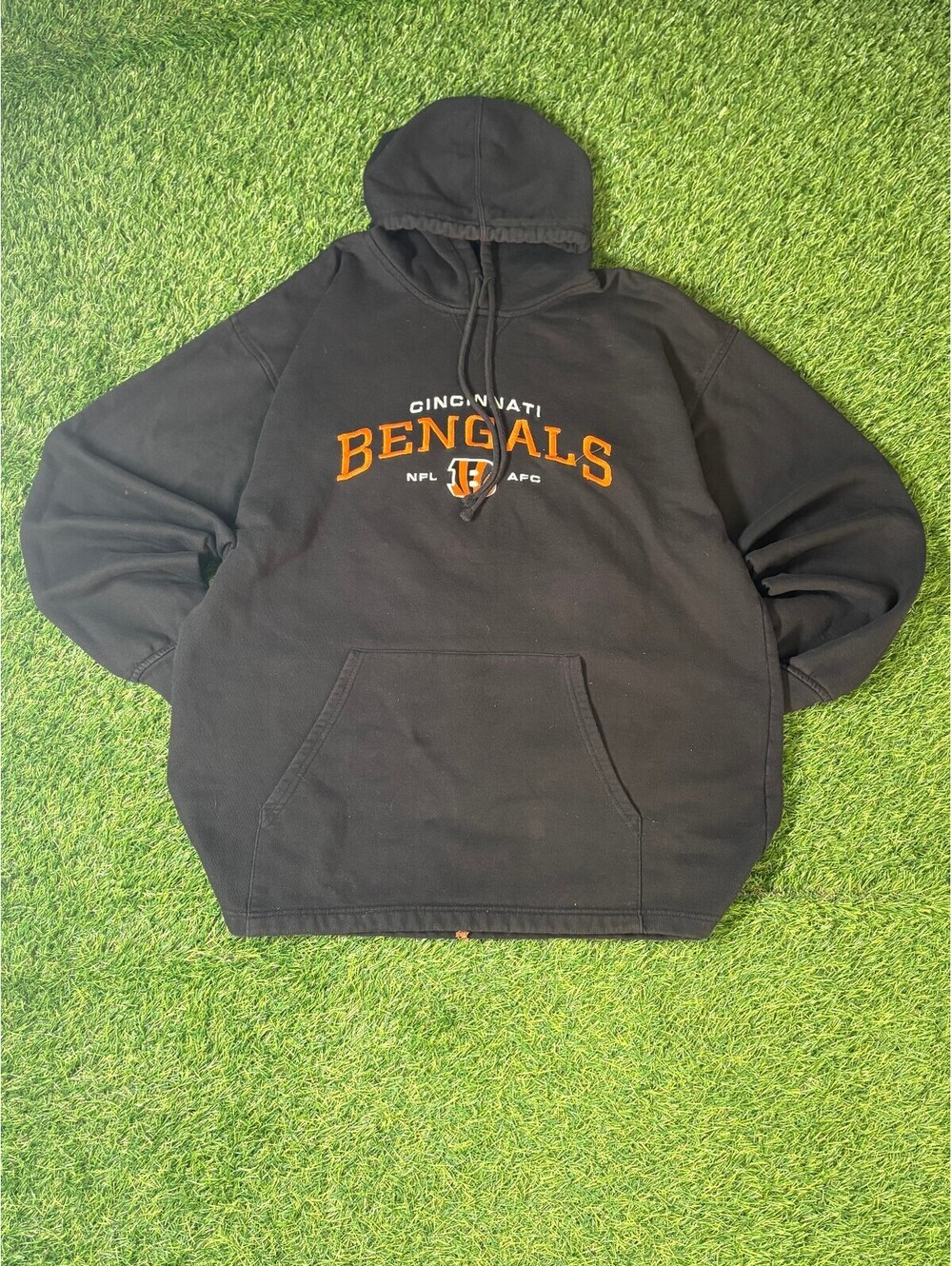 Vintage NFL Cincinnati Bengals Black Hoodie Cotton Fleece Mens Size L